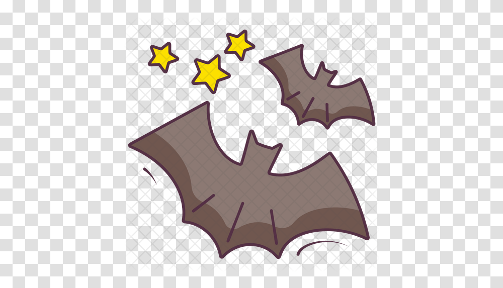 Halloween Bat Icon Of Colored Outline Cartoon, Symbol, Batman Logo, Leaf, Plant Transparent Png