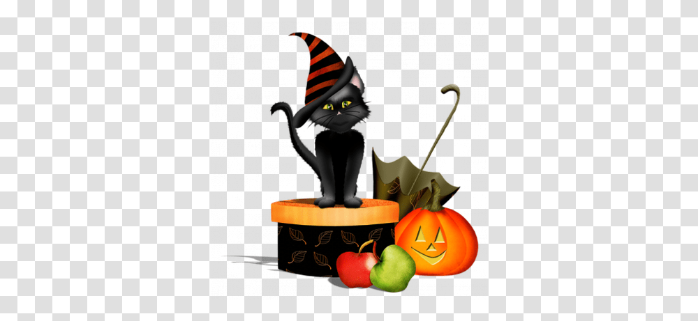 Halloween Black Cat Hat Pumpkin Gato Preto Halloween, Plant, Person, Human, Food Transparent Png