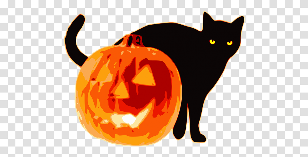 Halloween Black Cats Clipart Nice Clip Art, Plant, Pumpkin, Vegetable, Food Transparent Png