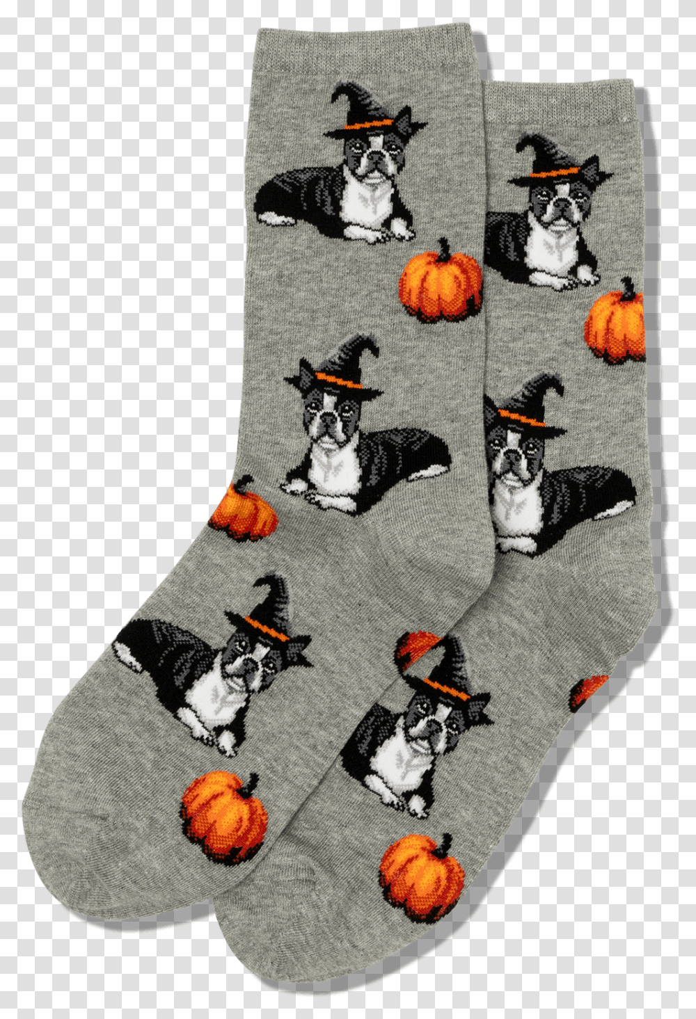 Halloween Boston Terrier Socks Gray Heather Halloween Socks, Dog, Pet, Canine, Animal Transparent Png