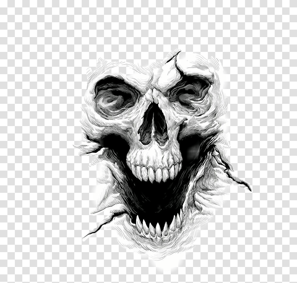 Halloween Calavera Horor Sticker By Piosity91 Skull Tattoo Design, Person, Human, Drawing, Art Transparent Png
