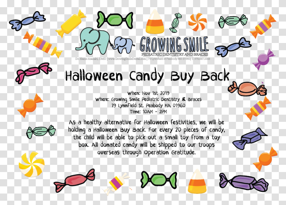 Halloween Candy Buy Back Growing Smile Pediatric Dentistry Clip Art, Text, Graphics, Diwali, Angry Birds Transparent Png