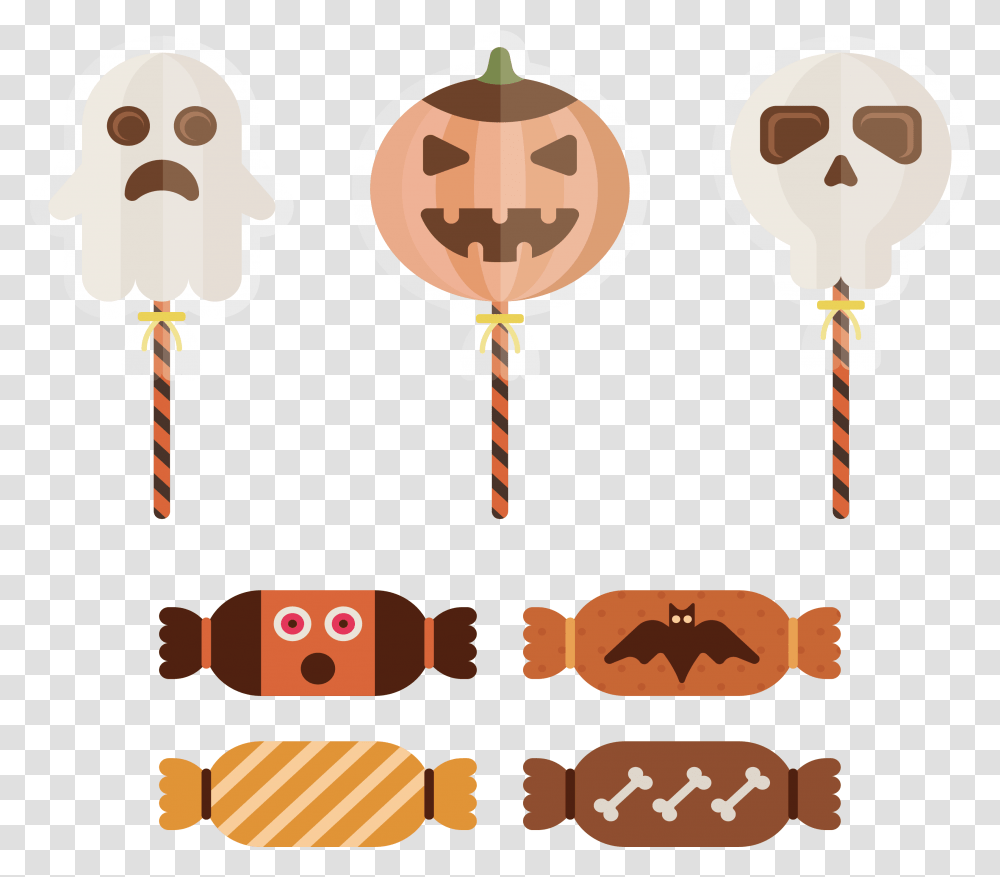 Halloween Candy Cartoon Halloween Candy, Rattle, Food Transparent Png