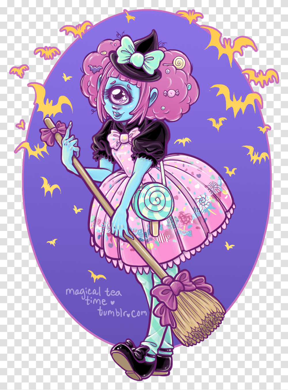 Halloween Candy Clipart Art Monster Girl Halloween, Poster, Advertisement, Purple Transparent Png