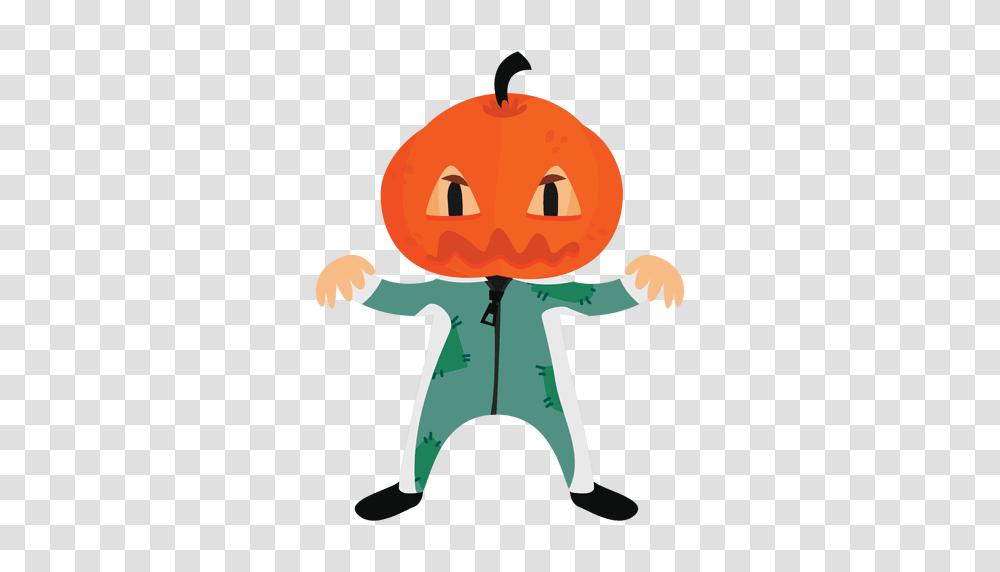 Halloween Cartoon Costume Pumpkin, Plant, Vegetable, Food, Leaf Transparent Png