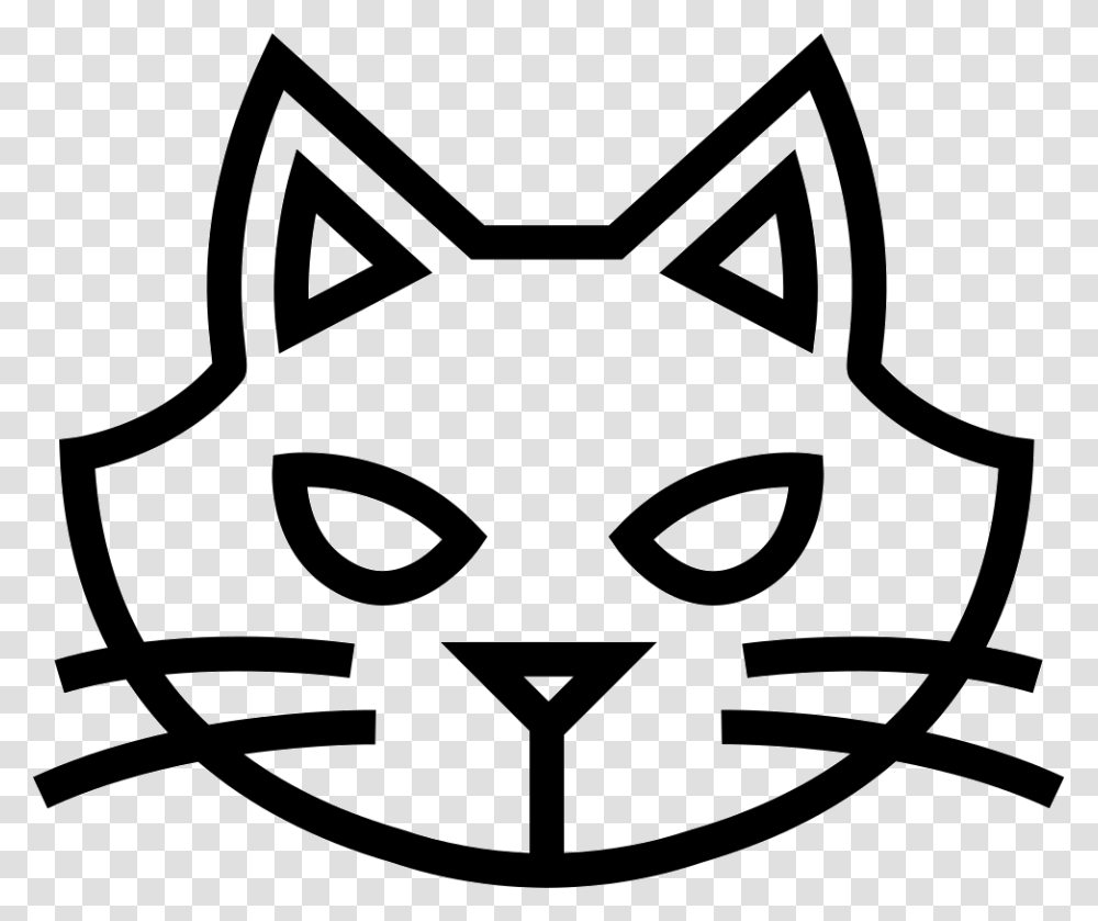 Halloween Cat Face Outline Icon Free Download, Stencil, Label Transparent Png