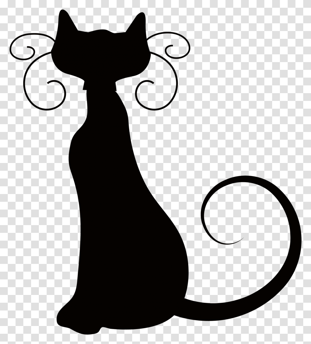 Halloween Cat Halloween Clip Art Black And White, Pet, Mammal, Animal, Egyptian Cat Transparent Png