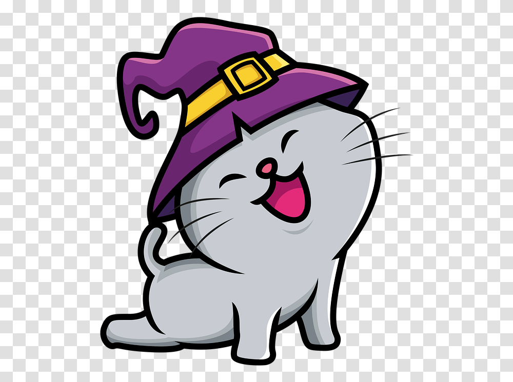 Halloween Cat Witch Hat Halloween Kissa, Clothing, Apparel, Party Hat Transparent Png
