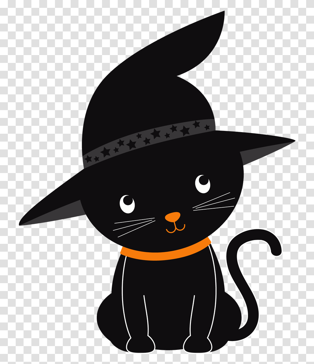 Halloween Clipart Cats Cute Halloween Clipart, Apparel, Black Cat, Pet Transparent Png