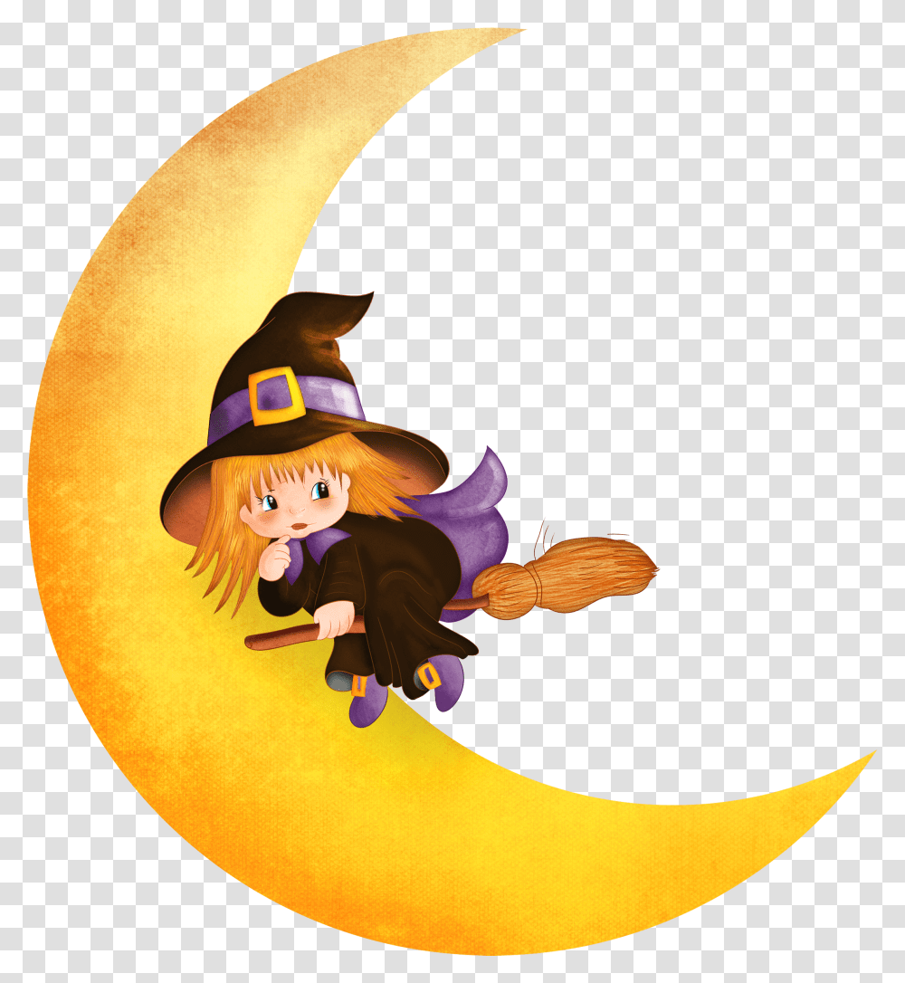 Halloween Clipart Clipart Moon Witch On The Moon Transparent Png
