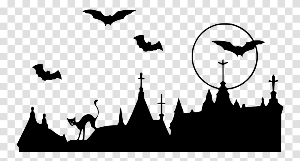 Halloween Clipart Halloween Bat Silhouette Halloween Clipart, Gray Transparent Png
