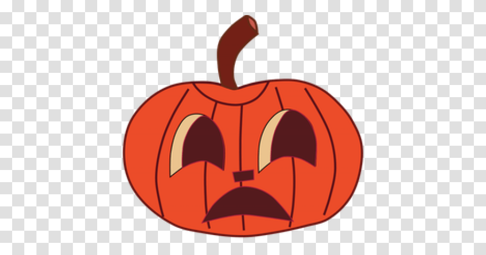 Halloween Clipart Painted Pumpkin Sad Jack O Sad Face Jack O Lantern, Vegetable, Plant, Food, Mustache Transparent Png