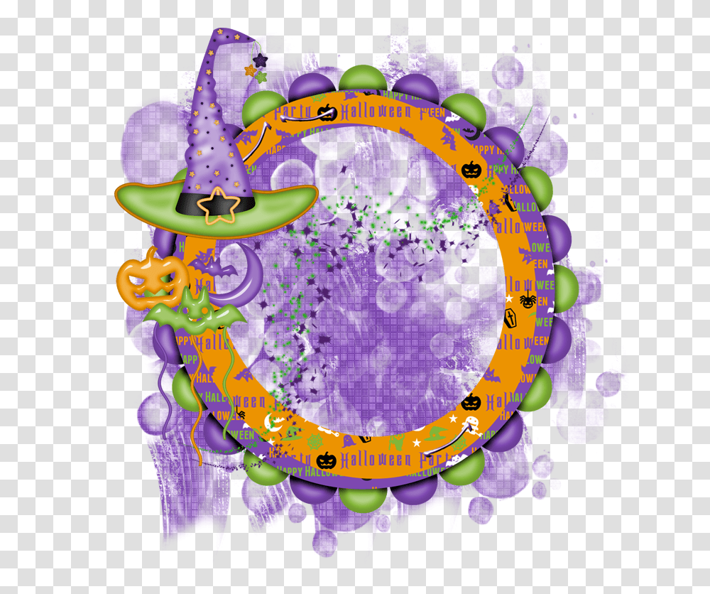 Halloween Cluster Frame Psd File Included Illustration, Text, Graphics, Art, Pattern Transparent Png