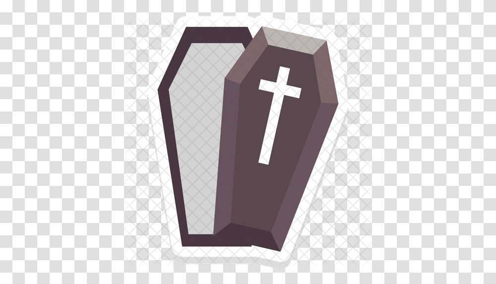 Halloween Coffin Icon Halloween Coffin, Symbol, Clothing, Apparel, Cross Transparent Png