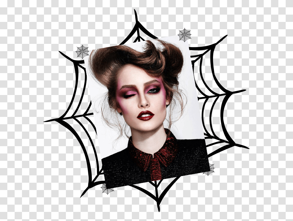 Halloween Colouring Spider Web, Collage, Poster, Advertisement, Face Transparent Png