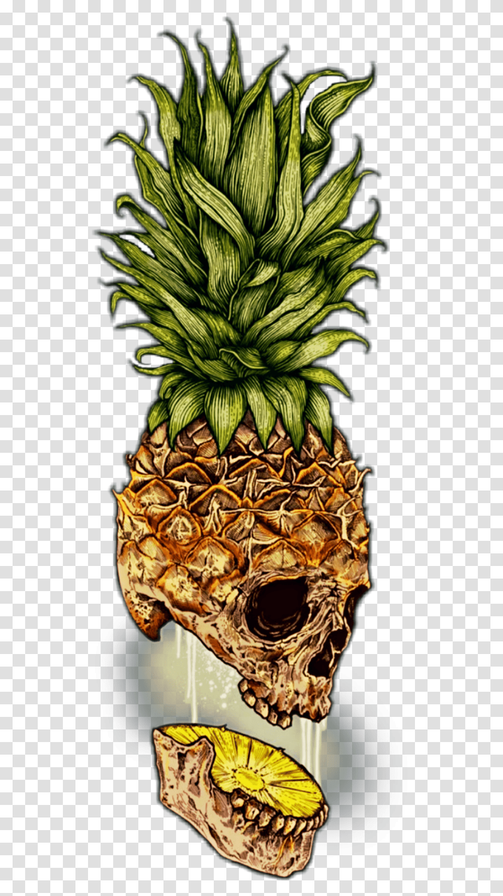 Halloween Cool Makeawesome Picsart Skull Dark Pineapple Skull, Fruit, Plant Transparent Png
