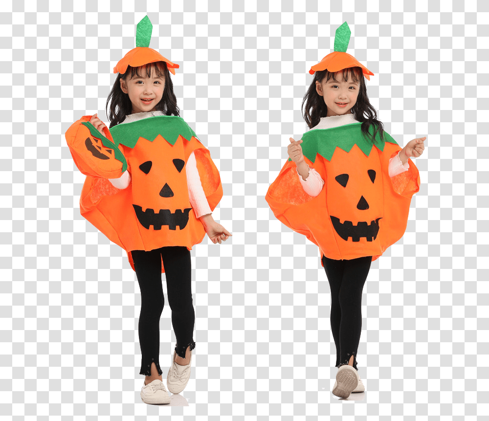 Halloween Costume Children's Pumpkin Costume Show Witch Shopee Halloween Costume For Kids, Person, Coat, Cape Transparent Png