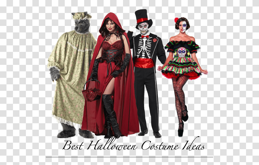Halloween Costume Red Riding Hood And Wolf Couple Costume, Performer, Person, Clothing, Leisure Activities Transparent Png