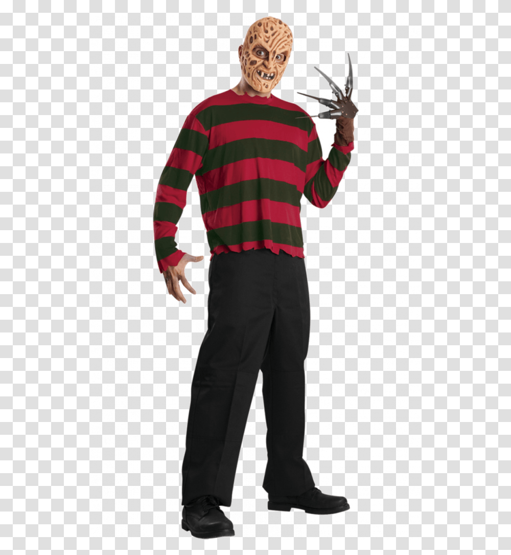 Halloween Costumes Inspired By The Background Freddy Krueger, Clothing, Person, Sleeve, Long Sleeve Transparent Png