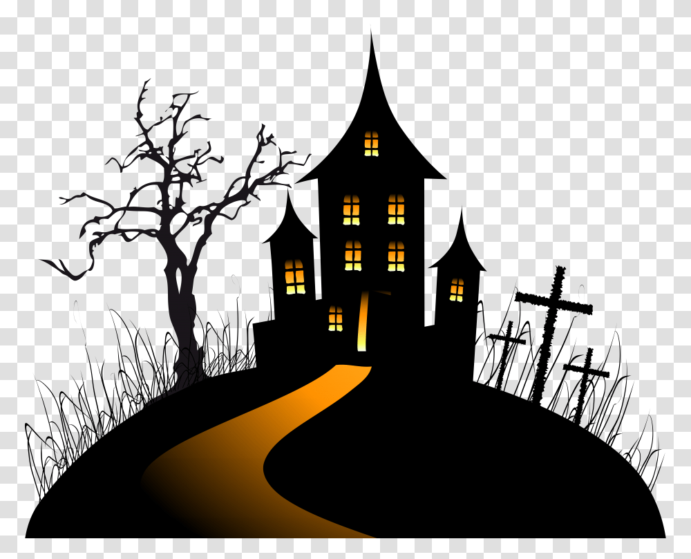 Halloween Creepy Castle Clip Art, Cross, Light Transparent Png