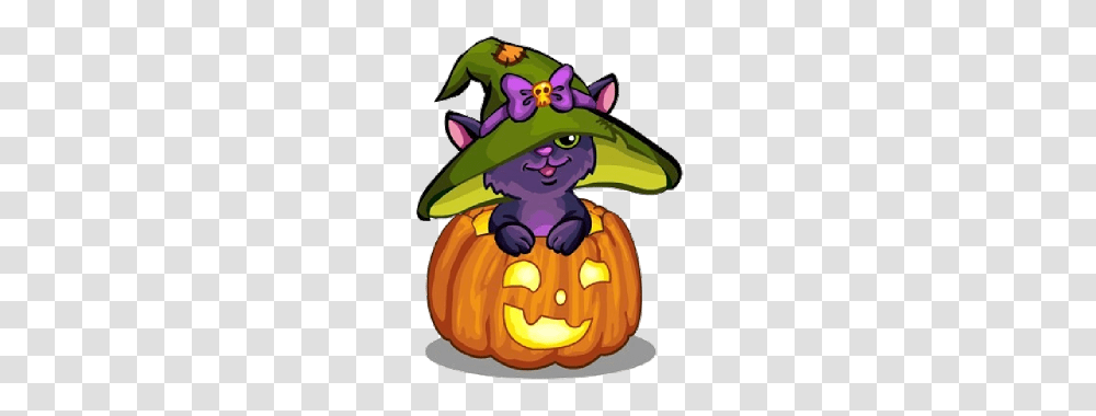 Halloween Cute Cat And Pumpkin Clipart Halloween, Plant, Animal, Food, Amphibian Transparent Png