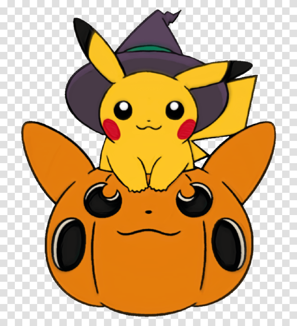 Halloween Cute Pumkin Hat Pokemon Pikachu Witch Wizard Halloween Pikachu, Apparel, Animal, Insect Transparent Png