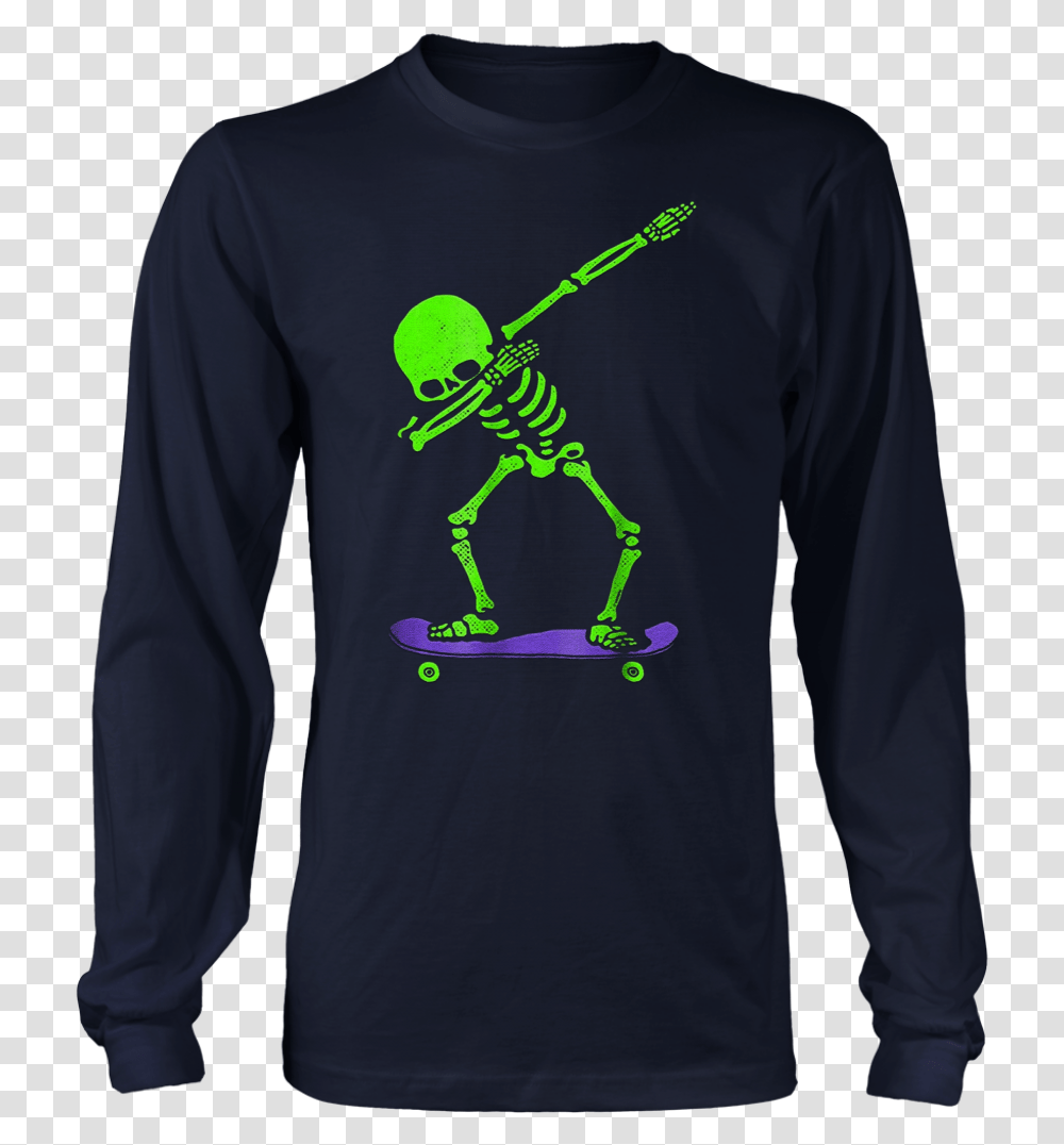 Halloween Dabbing Skeleton Skateboard T Shirt Dab Skate T Shirt, Sleeve, Apparel, Long Sleeve Transparent Png
