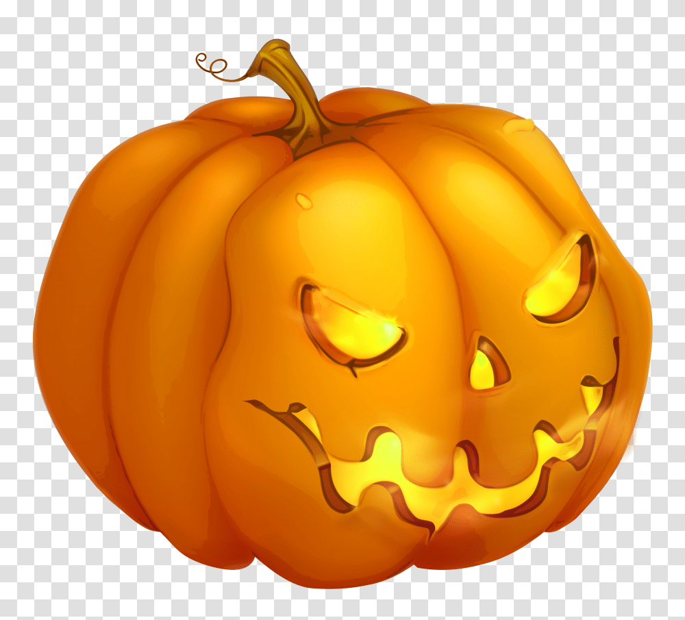 Halloween Evil Pumpkin Clipart Evil Pumpkin, Plant, Vegetable, Food, Pepper Transparent Png
