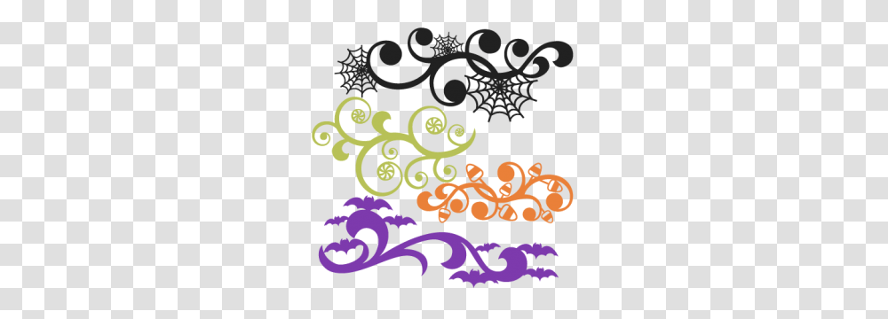 Halloween Flourish Set Scrapbook Title Cutting Crow, Floral Design, Pattern Transparent Png