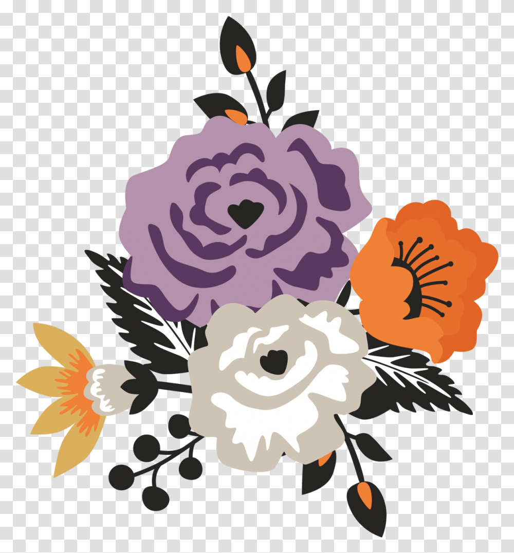 Halloween Flower Bunch Print Cut File Flowers Print And Cut, Plant, Graphics, Art, Blossom Transparent Png