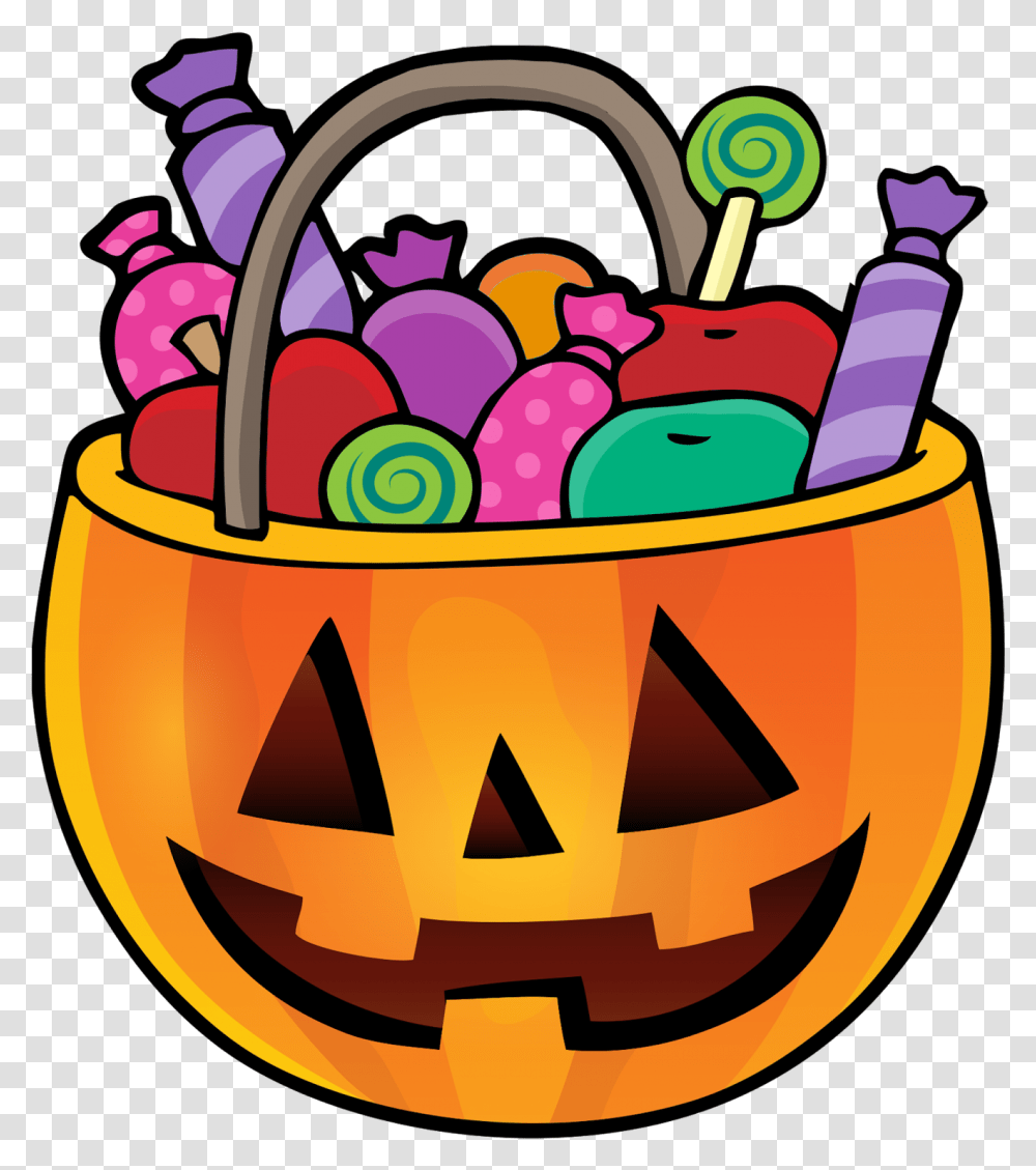 Halloween Ghost, Food, Candy, Bucket, Basket Transparent Png