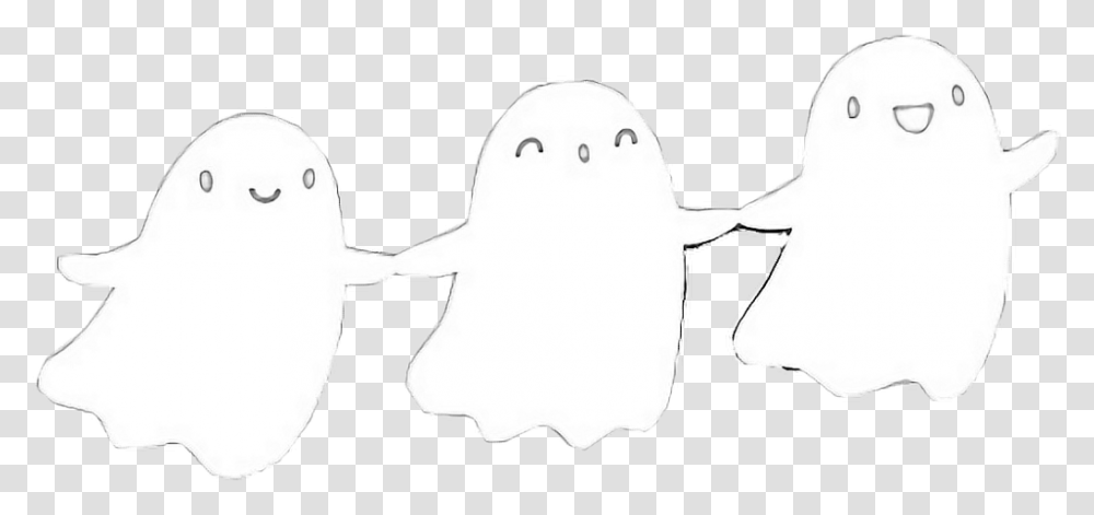 Halloween Ghost Ghosts Cute Kawaii Three Holdinghands Ghosts Gif, Animal, Mammal, Sea Life, Plush Transparent Png