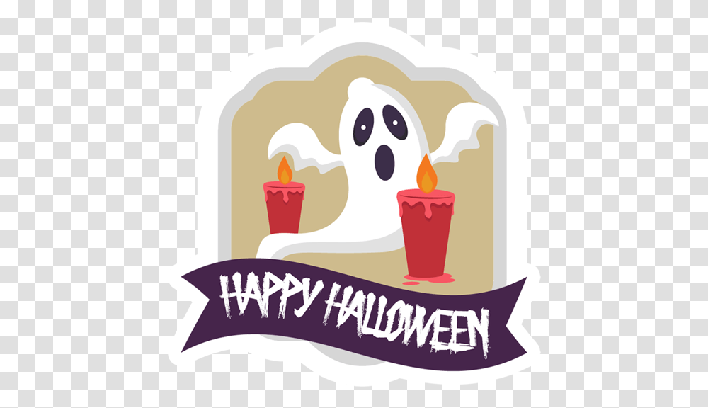 Halloween Ghost Sticker Just Stickers Clip Art, Candle, Leisure Activities, Flame, Fire Transparent Png