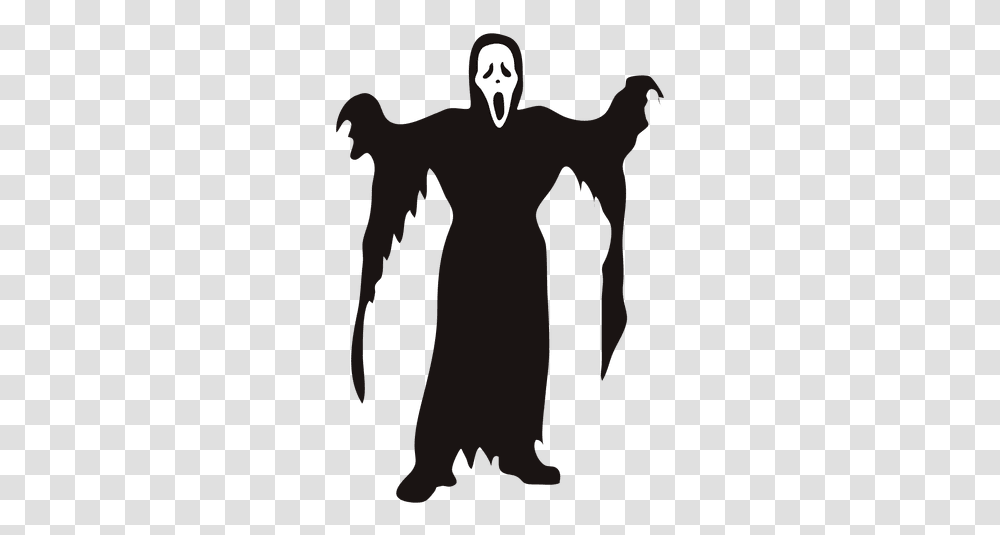 Halloween Grim Reaper Costume Cartoon Scream Costume, Silhouette, Hand, Person, Human Transparent Png