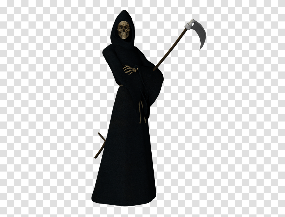 Halloween Grim Reaper Dead Death Monster Scythe Halloween Costume, Fashion, Long Sleeve, Robe Transparent Png