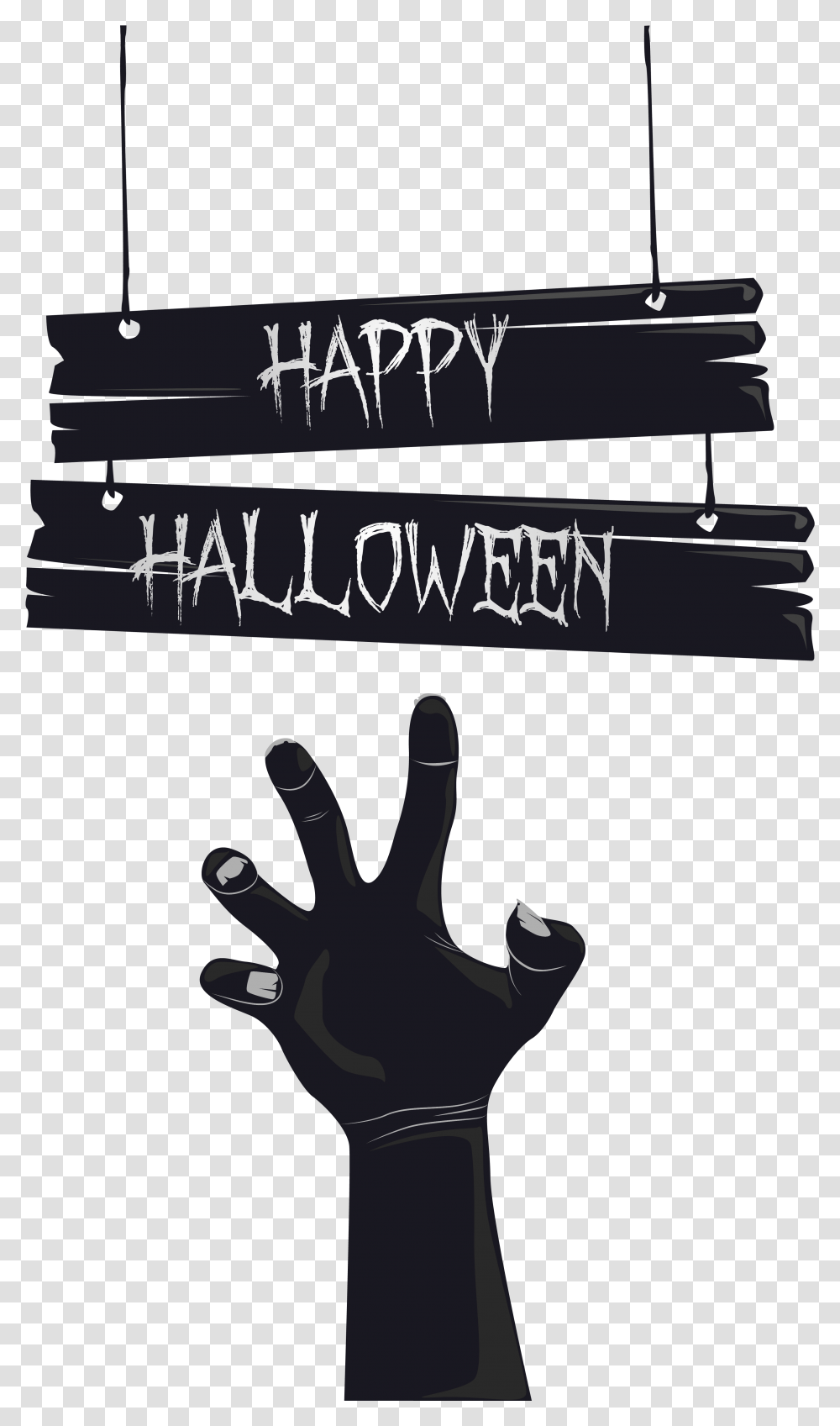Halloween Hand Clipart Clipart Library Download Happy Happy Halloween Text, Finger, Person, Human, Hook Transparent Png