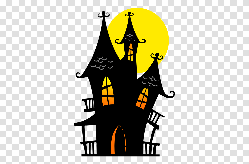 Halloween Haunted House 3 Haunted House Clipart, Emblem, Symbol, Poster, Advertisement Transparent Png