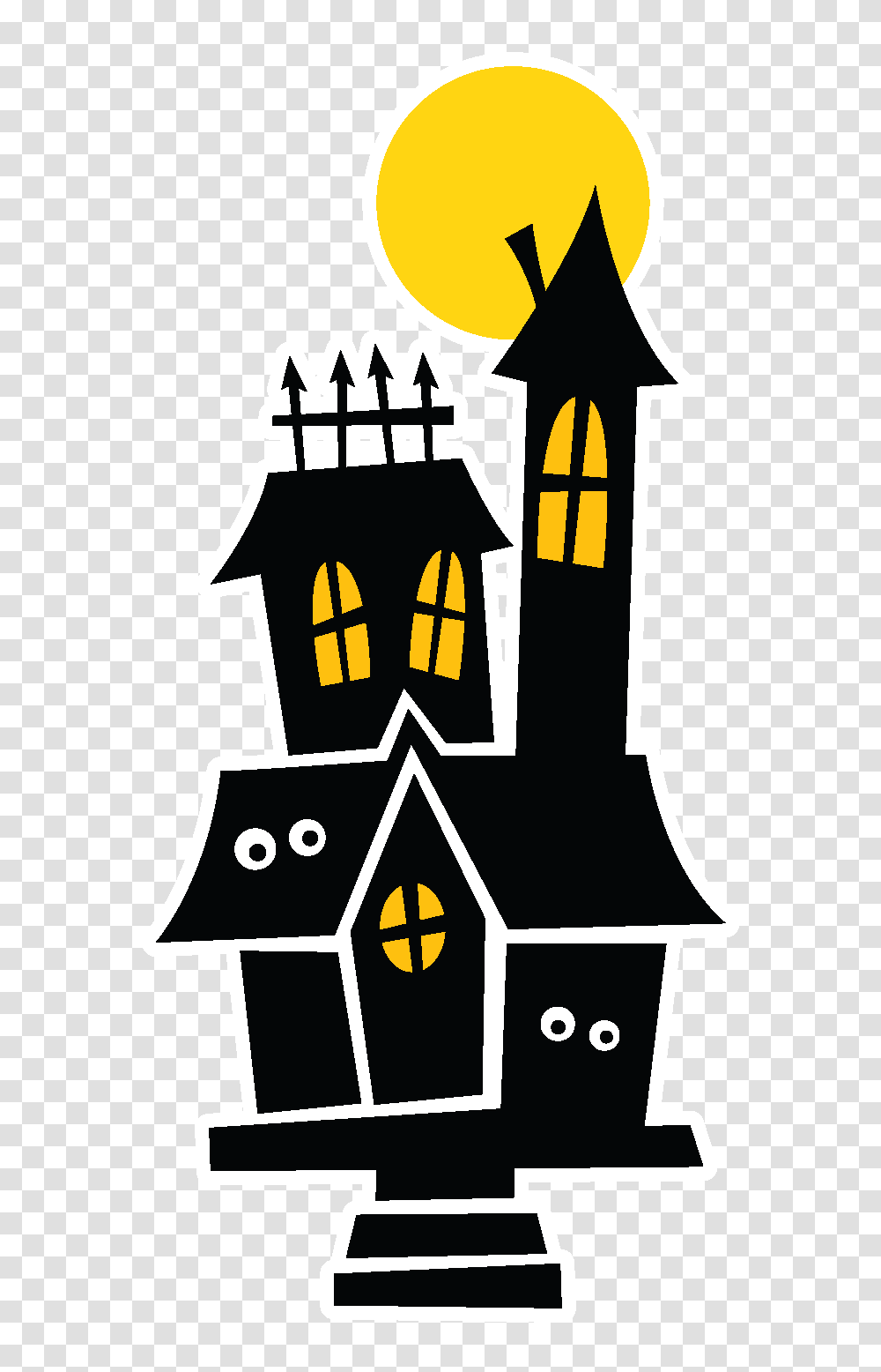 Halloween Haunted House Clip Art, Stencil, Emblem, Star Symbol Transparent Png