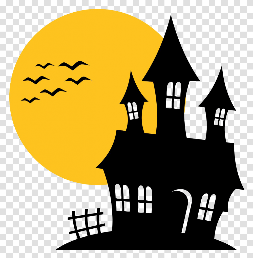 Halloween Haunted House Halloween Haunted House Clipart, Silhouette, Symbol, Pillow, Cushion Transparent Png