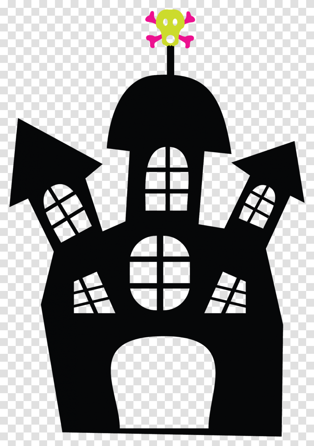 Halloween Haunted Houses Clipart Haunted House Clipart Free Black And White, Hand, Stencil Transparent Png