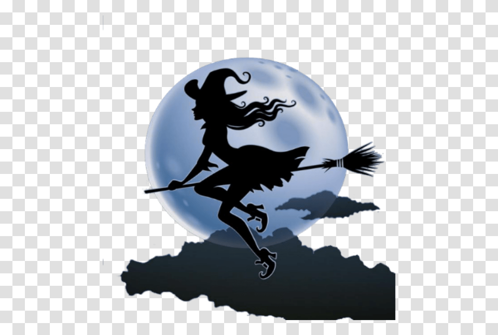 Halloween Holiday Myfavoriteholiday Witch Broom Witch Moon Art, Silhouette, Bird, Animal, Outdoors Transparent Png