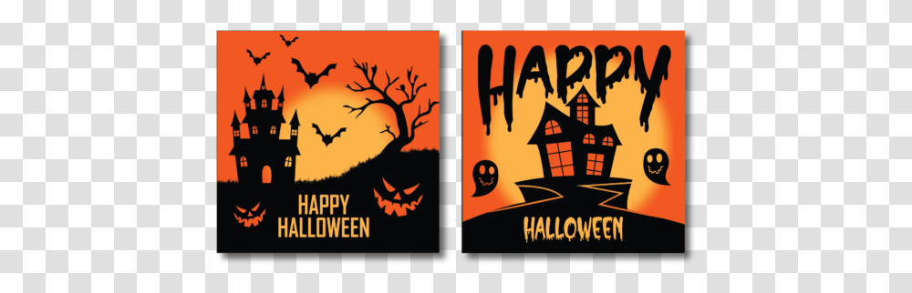 Halloween Holiday Party Banner Vectors Horizontal, Bird, Text, Book, Poster Transparent Png