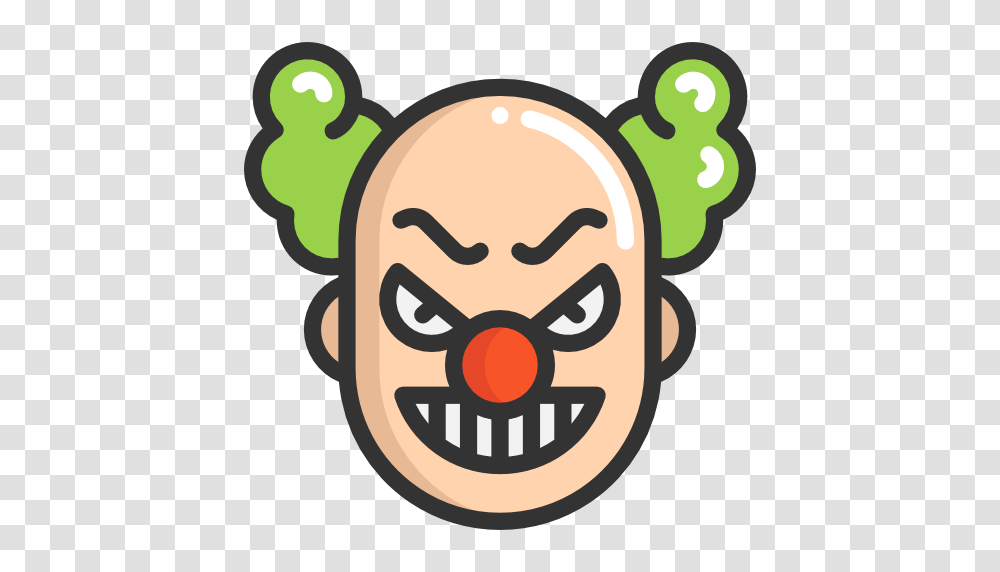 Halloween Horror Clown Terror Spooky Scary Fear Icon, Label, Face, Plant Transparent Png