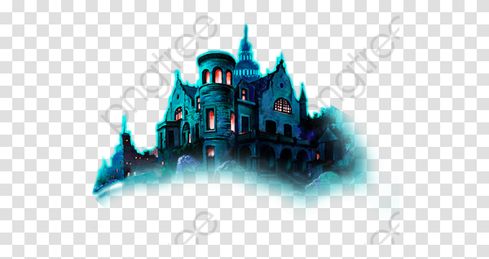 Halloween Horror Haunted House Clipart, Lighting, Architecture, Building, Castle Transparent Png