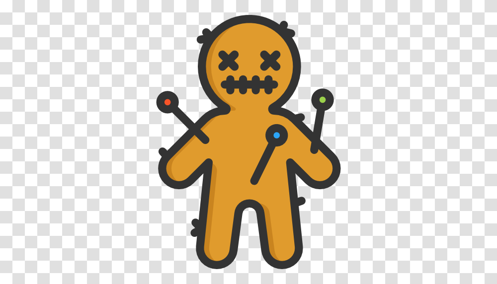 Halloween Horror Terror Spooky Scary Fear Voodoo Doll Icon, Food, Cookie, Biscuit, Gingerbread Transparent Png