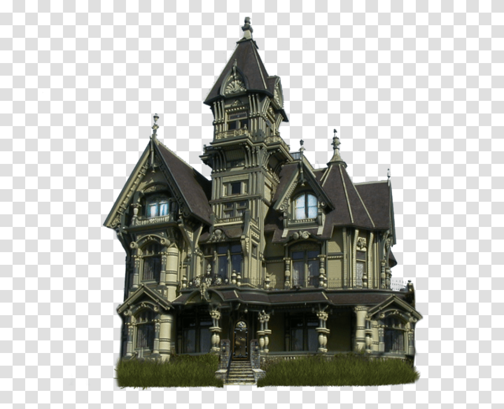 Halloween House Clipart Carson Mansion, Spire, Tower, Architecture, Building Transparent Png