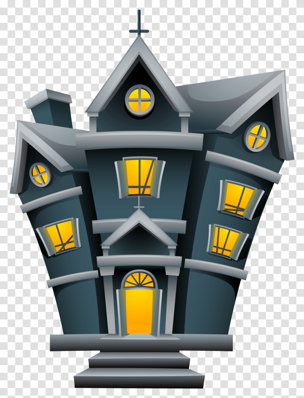 Halloween House Clipart Scary Halloween Decorations Cartoon, Rubix Cube, Robot, Architecture, Building Transparent Png