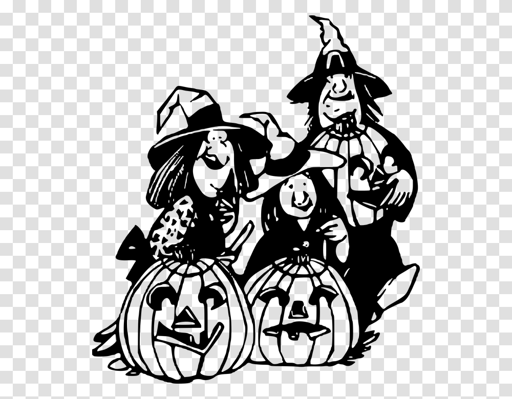 Halloween Lantern Magic Occult Pumpkin Witch Clip Art Three Witches, Gray, World Of Warcraft Transparent Png