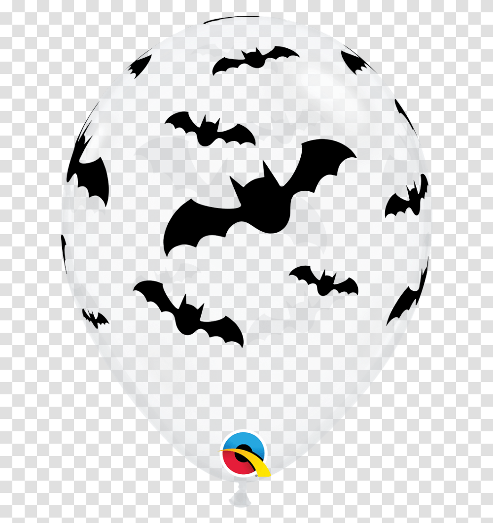Halloween Latex Balloons Bats Clear Free Delivery Qualatex, Symbol, Helmet, Clothing, Apparel Transparent Png