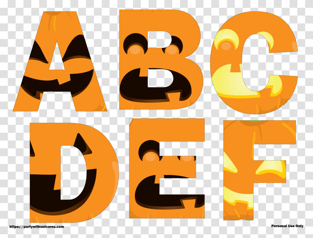 Halloween Letters Printable Jack O Lantern Faces Party Free Printable Halloween Alphabet Letters, Number, Word Transparent Png
